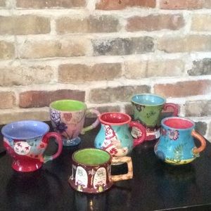 Set of 6 Eclectic Tracy Porter Coffee Mugs